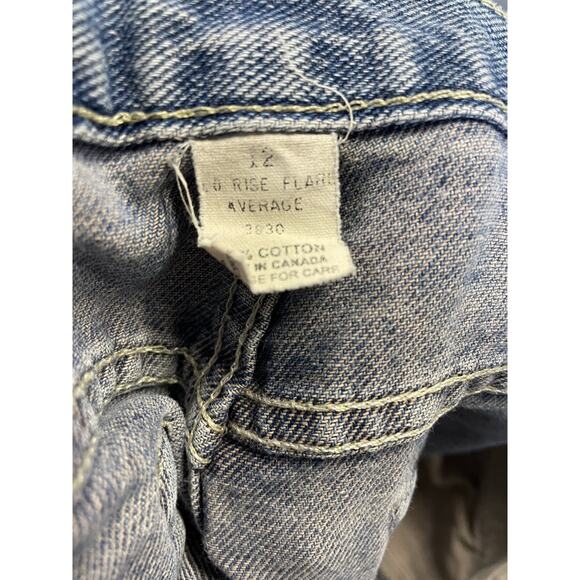 Vintage y2k Lo Rise Flare Jeans SZ 12 Light Med Wash Bell Bottom LG - Picture 8 of 10